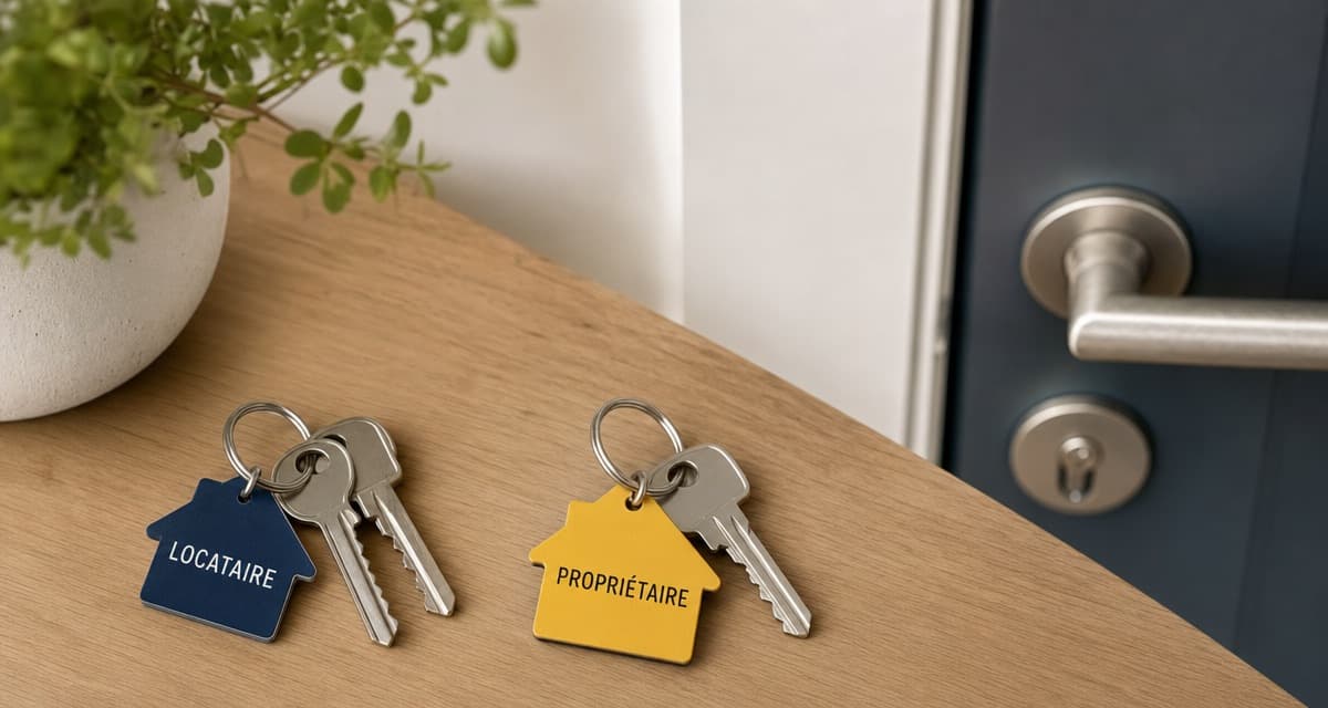Porte-clés Locataire et Propriétaire posés sur une table — qui paie le serrurier à Caen