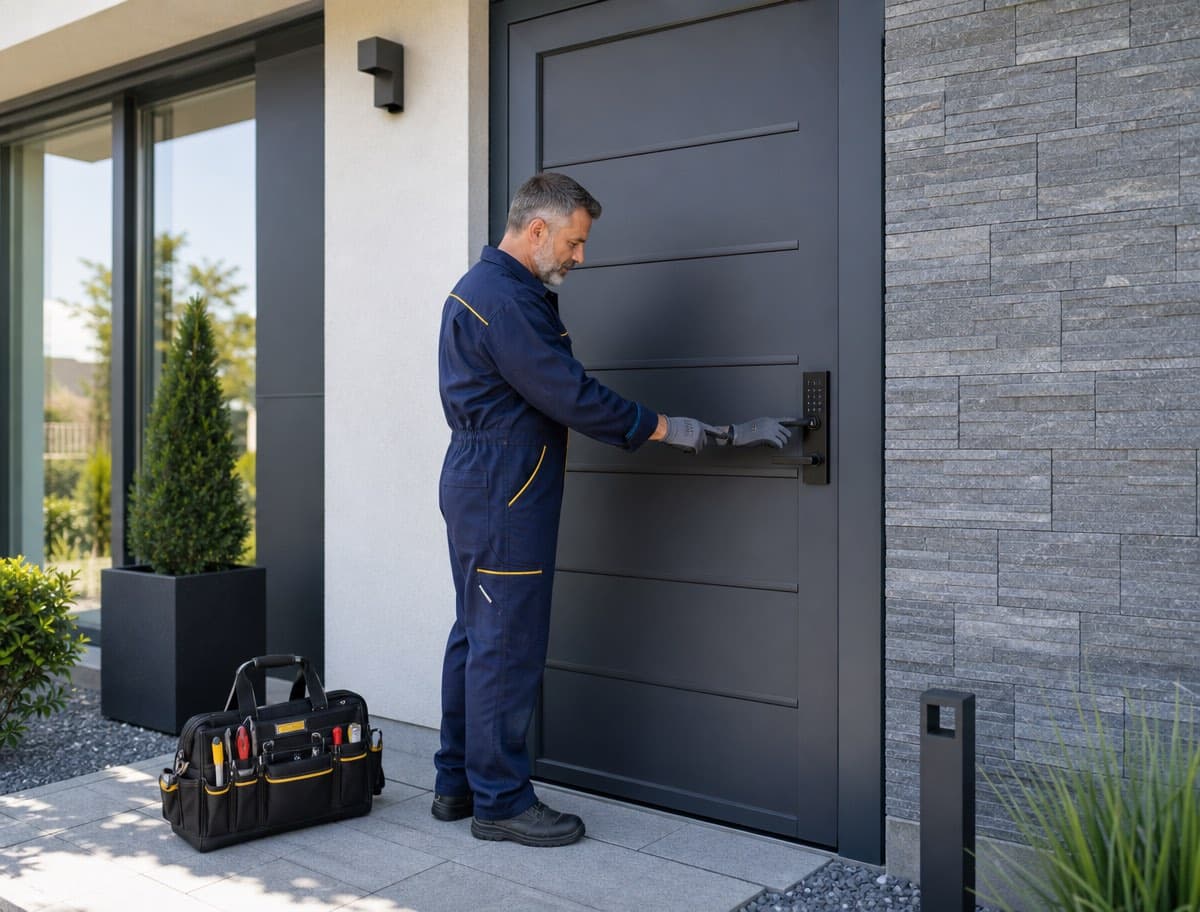 Serrure connectée à ouverture par smartphone installée par La Clé Normande à Caen